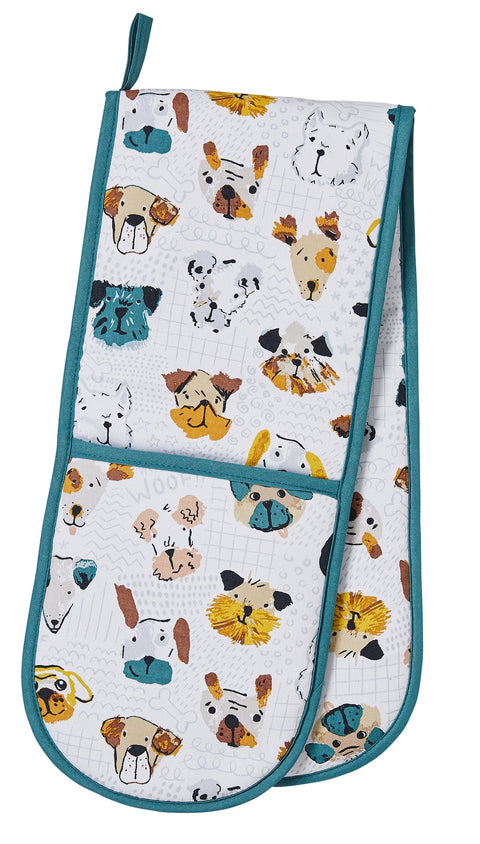 Mutley Crew Double Oven Glove White & Grey