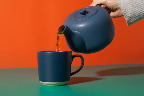 Ceramic Teapot, Navy, 1.2 Litres, Labelled